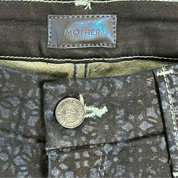 MOTHER The Looker Foulard Me Once Jeans Blue Tile Print Low-rise Skinny Size 26 - Picture 7 of 13